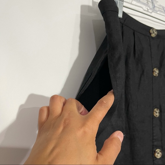 Rhythm Amalfi Washed Black Button-Up Midi Skirt - Picture 5 of 12